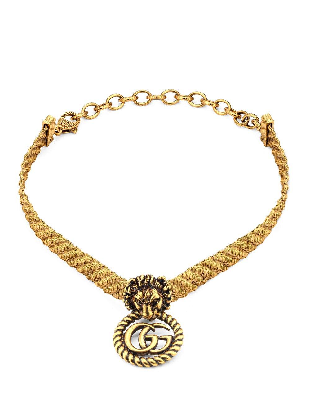 Gucci Lion GG Choker in Metallic | Lyst