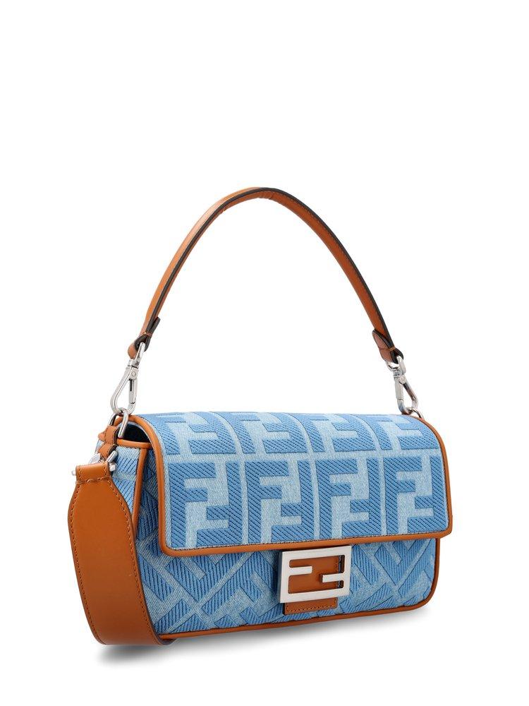 トートバッグ FENDI Baguette Mini Blue canvas bag with FF embroi Baguette Mini Fabric Blue | Fendi