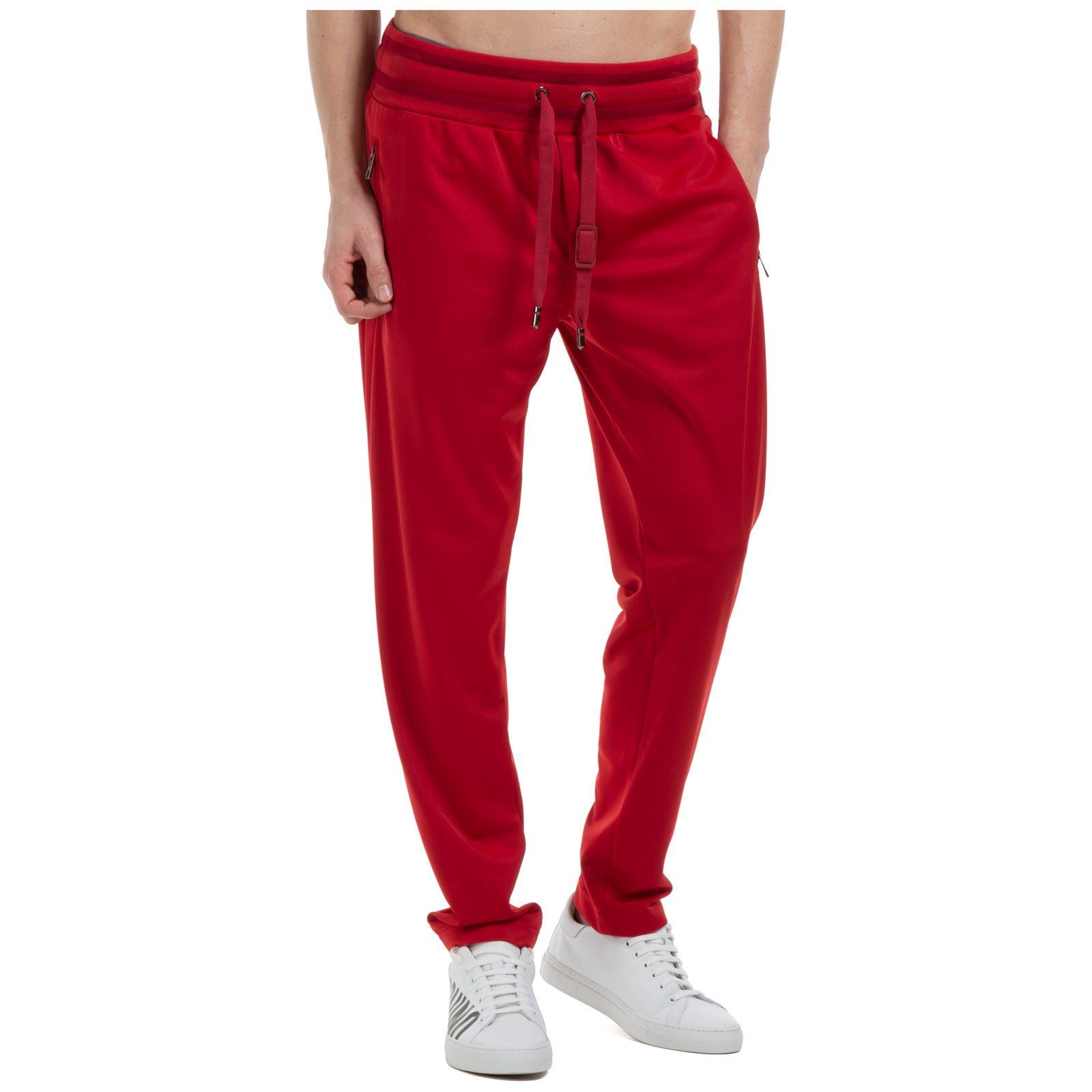 Dolce & Gabbana Synthetic Drawstring Sweatpants in Red for Men - Lyst