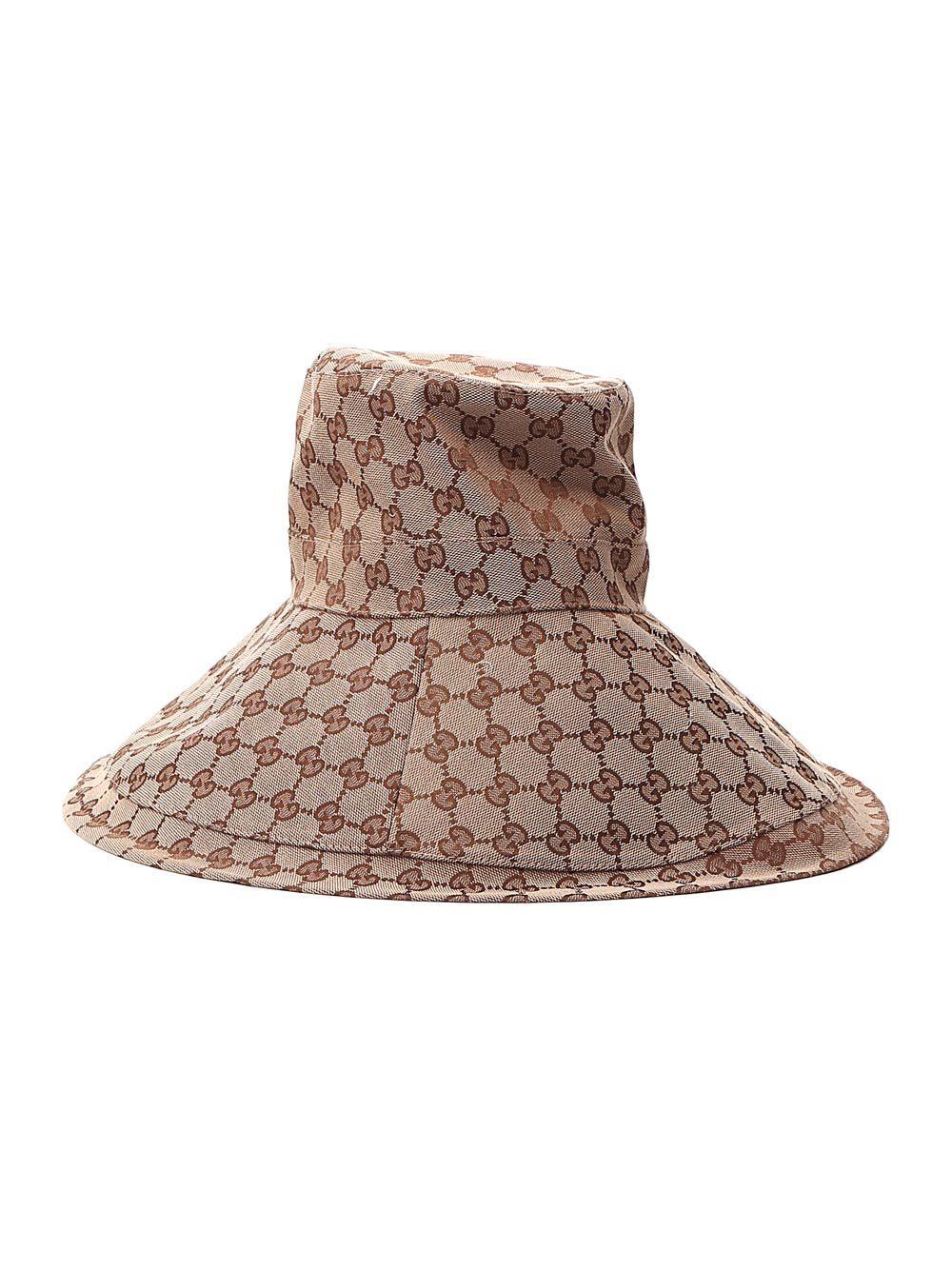 Gucci GG Logo-embroidered Wide-brim Cotton Sunhat in Beige (Natural) - Lyst