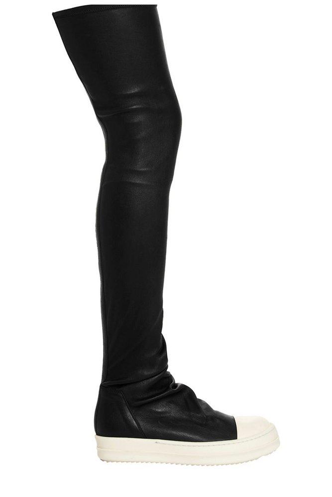 Rick Owens Thigh Height Stocking Sneak Boots in Black | Lyst Canada