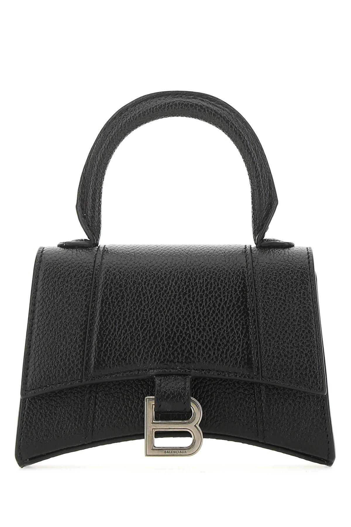 Balenciaga Hourglass Mini Top Handle Bag in Black | Lyst
