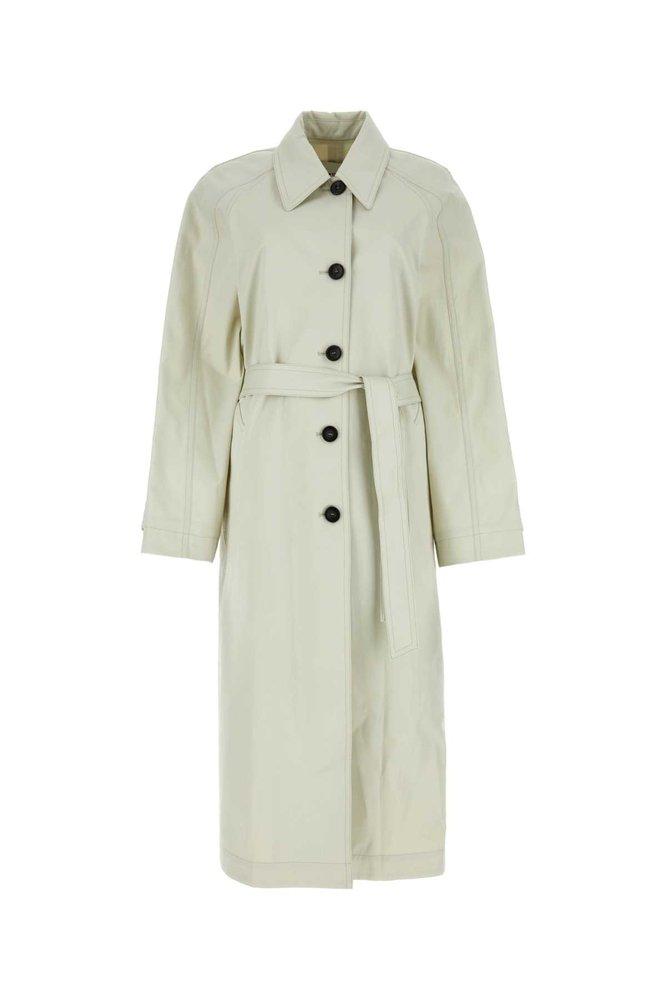 Low Classic Oversized Belted Trench Coat in White | Lyst