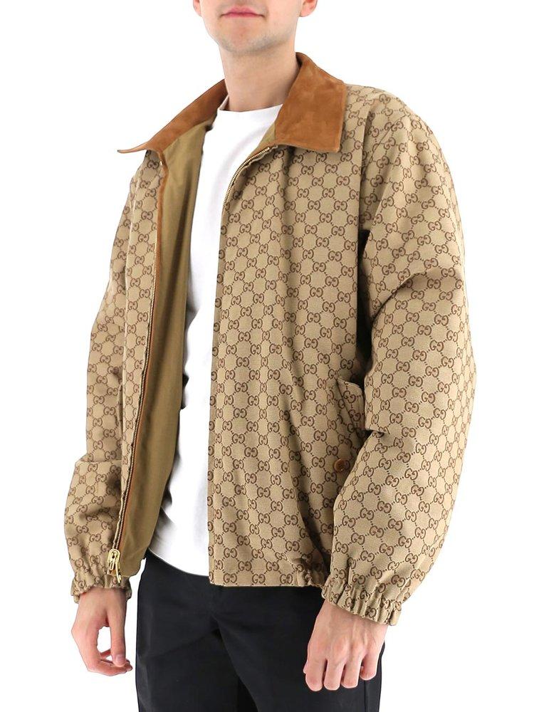 Gucci Reversible GG Jacket in Brown for Men | Lyst