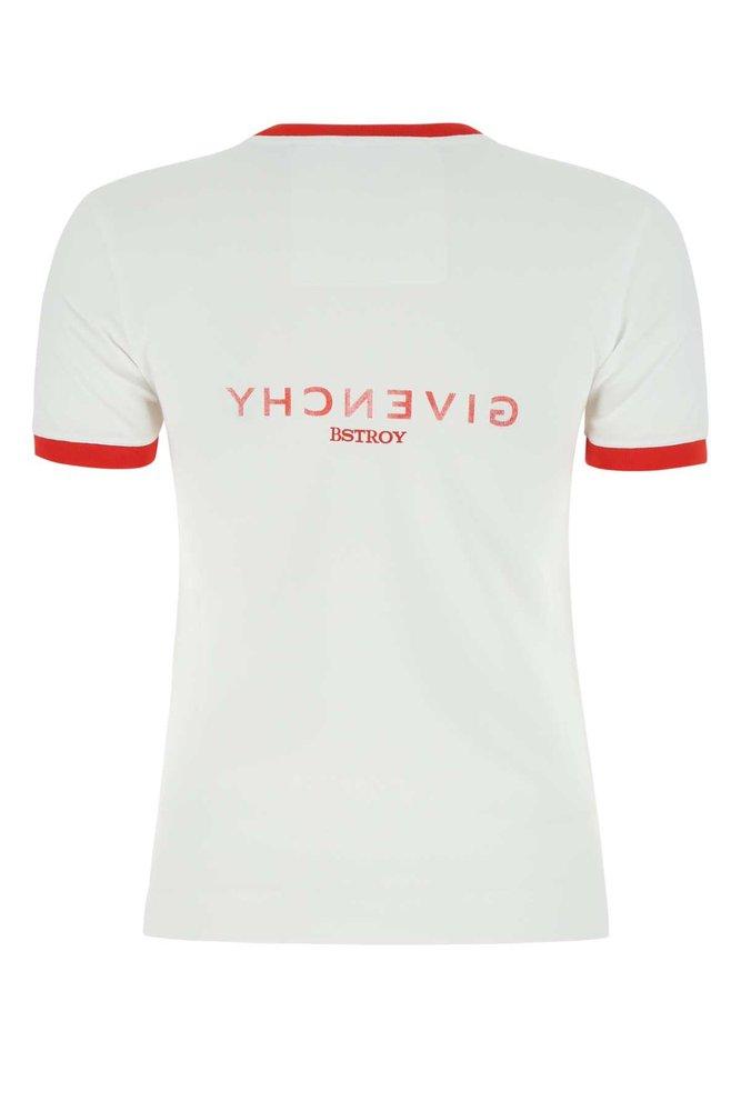 Givenchy Reverse Logo Print Crewneck T-shirt in White | Lyst