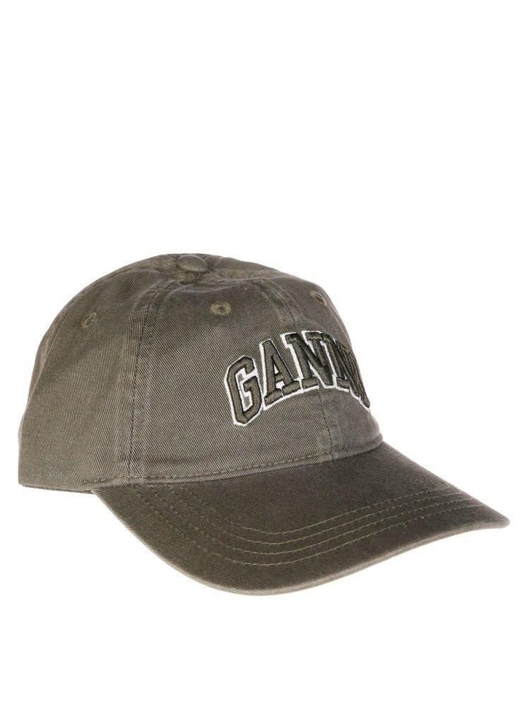 Ganni Logo-Embroidered Baseball Cap in Brown | Lyst