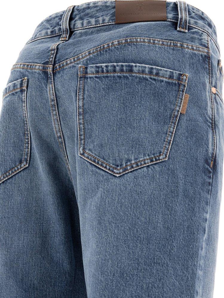 デニム・ジーパン BRUNELLO CUCINELLI CONTEMPORARY LOOSE JEANS IN DENIM Brunello Cucinelli Loose Jeans in Medium Denim | Santa Fe