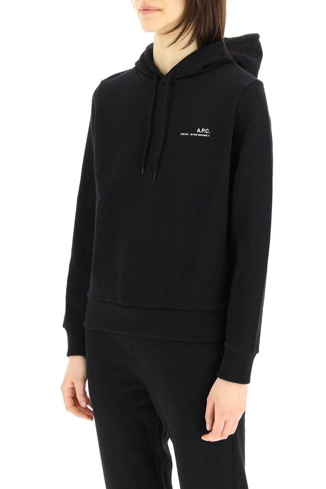 A.P.C. Cotton Item Hoodie in Black - Save 27% | Lyst