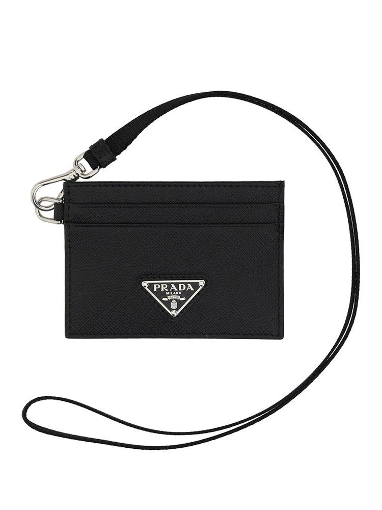 Prada Triangle-logo Strapped Cardholder in Black for Men | Lyst