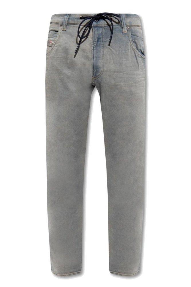 DIESEL Krooley Drawstring Tapered Jogging Jeans in Gray for Men | Lyst