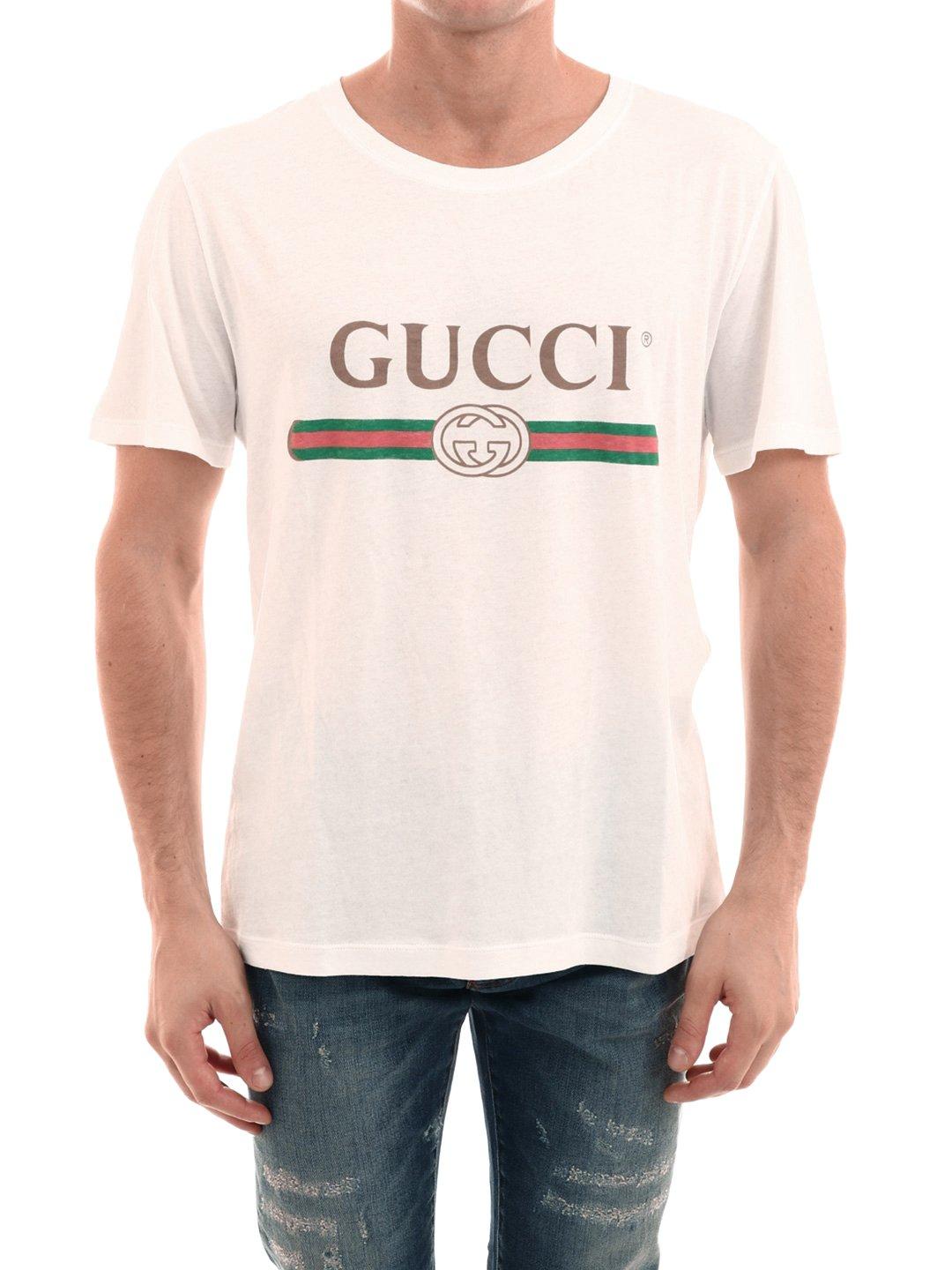 Gucci Cotton White Classic Logo T-shirt for Men - Save 56% - Lyst