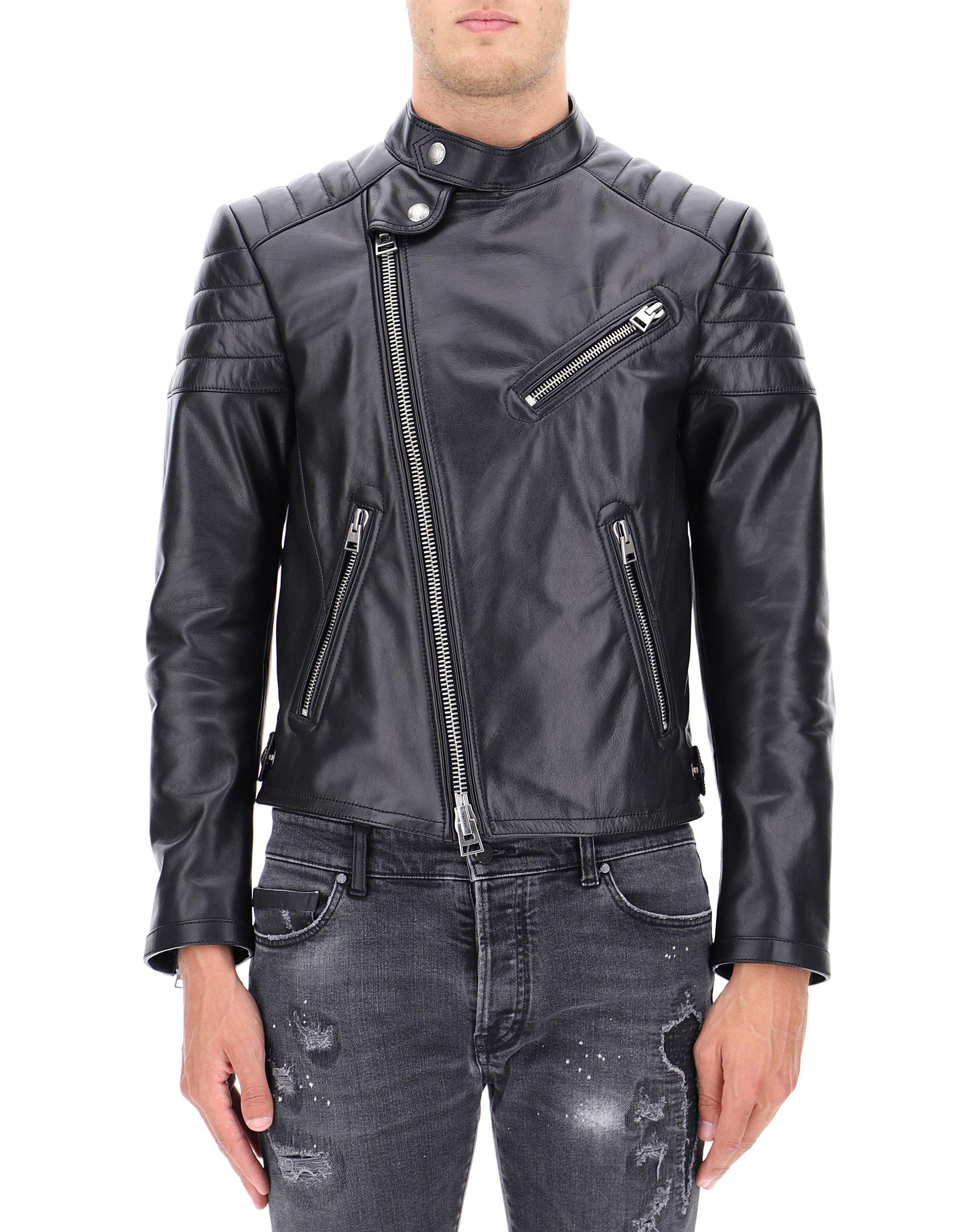 Ford Slim-fit Leather Jacket in Black for Men |