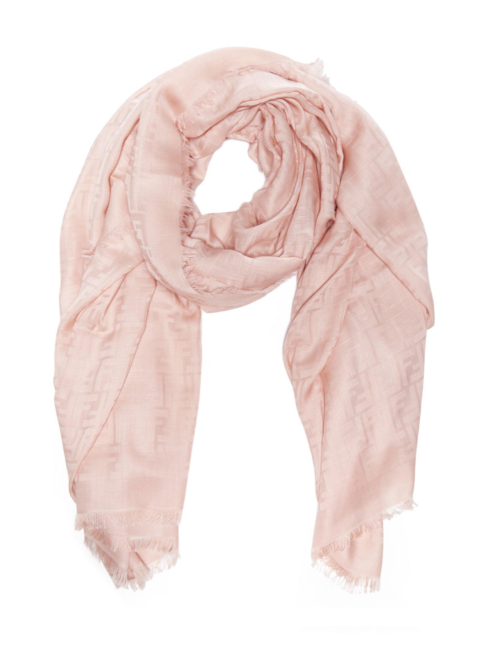 Fendi Wool Ff Monogram Scarf in Pink - Lyst