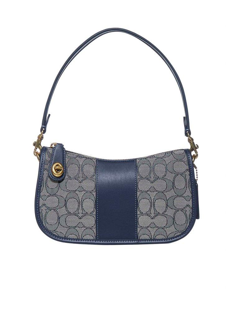 COACH Swinger Cotton-canvas And Leather Shoulder Bag in Blue | Lyst
