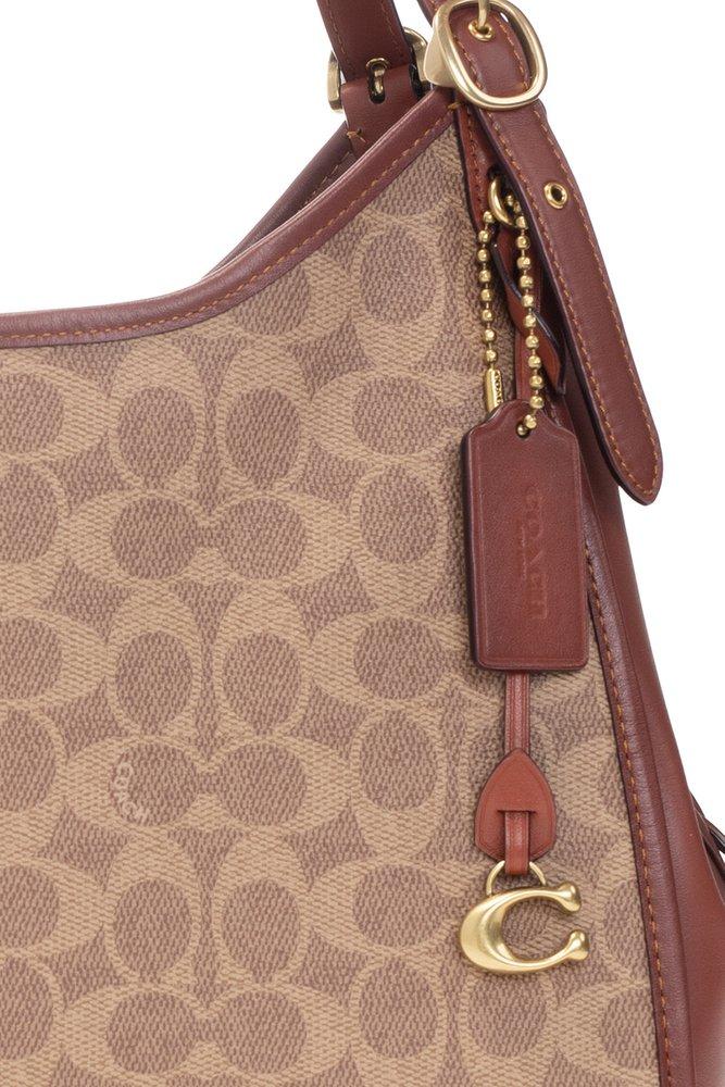 COACH Coated Canvas Signature Logo Lori Shoulder Bag