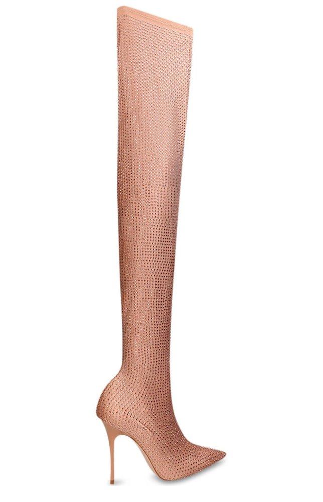 Gedebe Logan Cuissarde Pointed Toe Boots in Pink | Lyst
