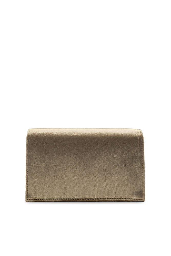 Saint Laurent Kate Xs Ysl Monogram Grain de Poudre Wallet on