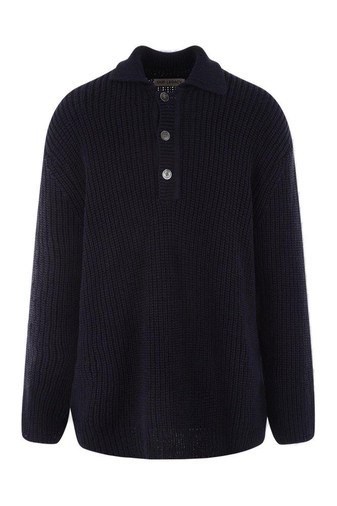 Our Legacy Big Piquet Chunky Ribbed-knit Jumper in Blue for Men | Lyst
