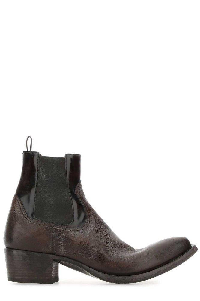 Prada Turn-up Toe Panelled Ankle Boots in Brown for Men | Lyst