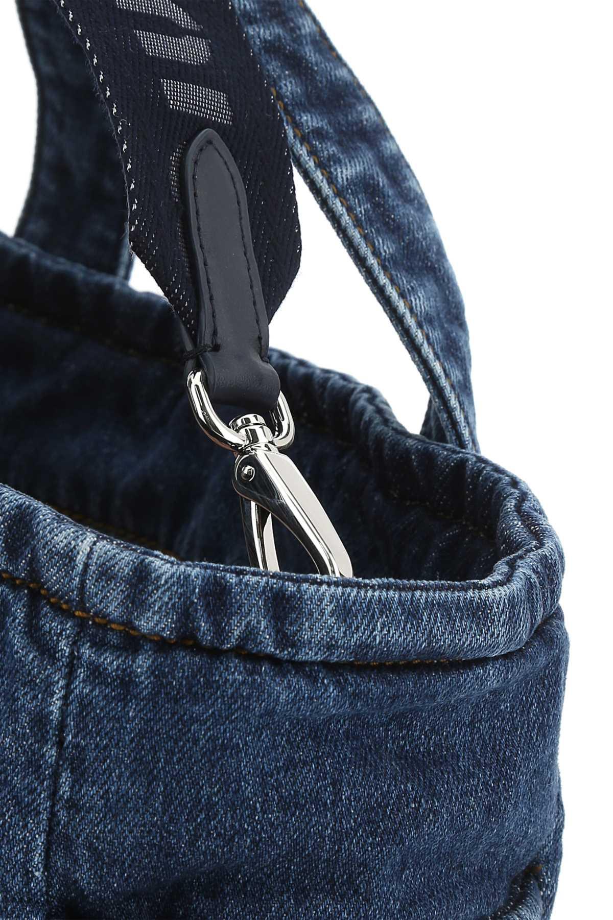 Miu Miu Woven Denim Tote in Blue
