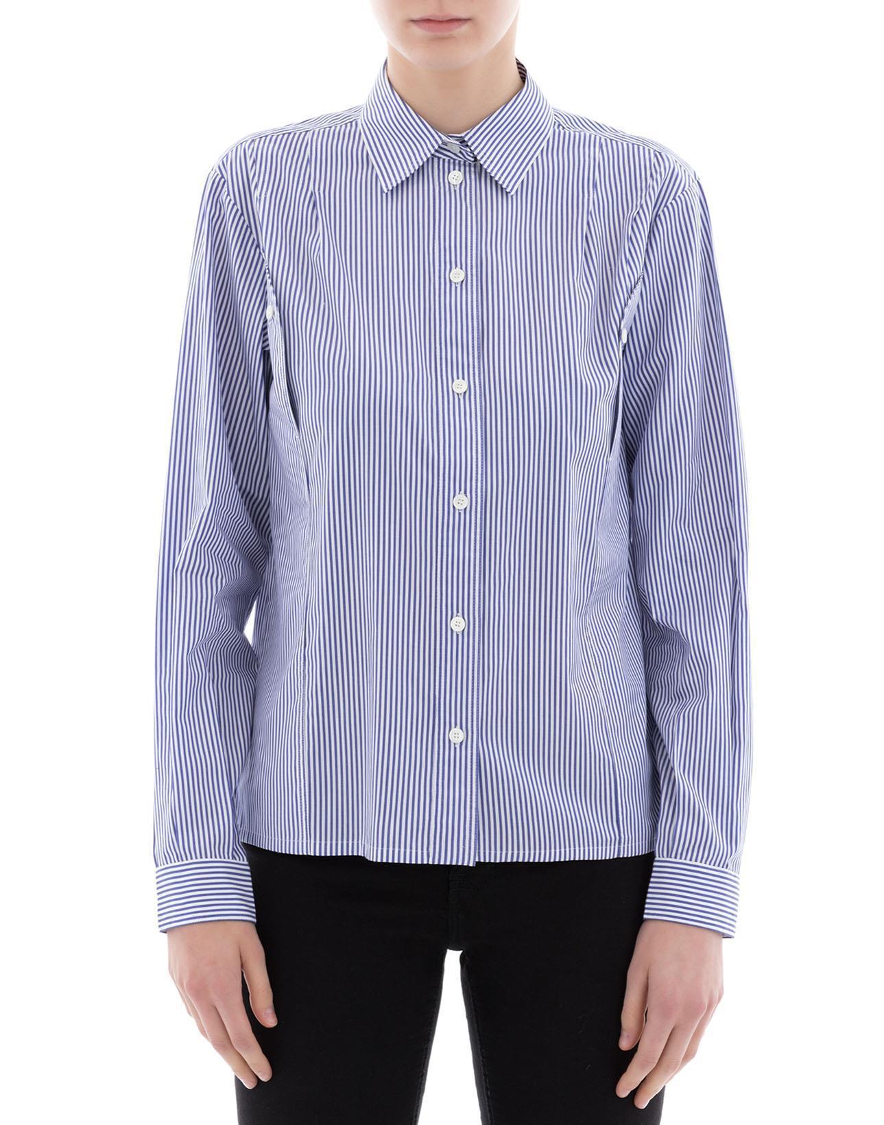 Celine Striped Cotton Shirt in Purple 