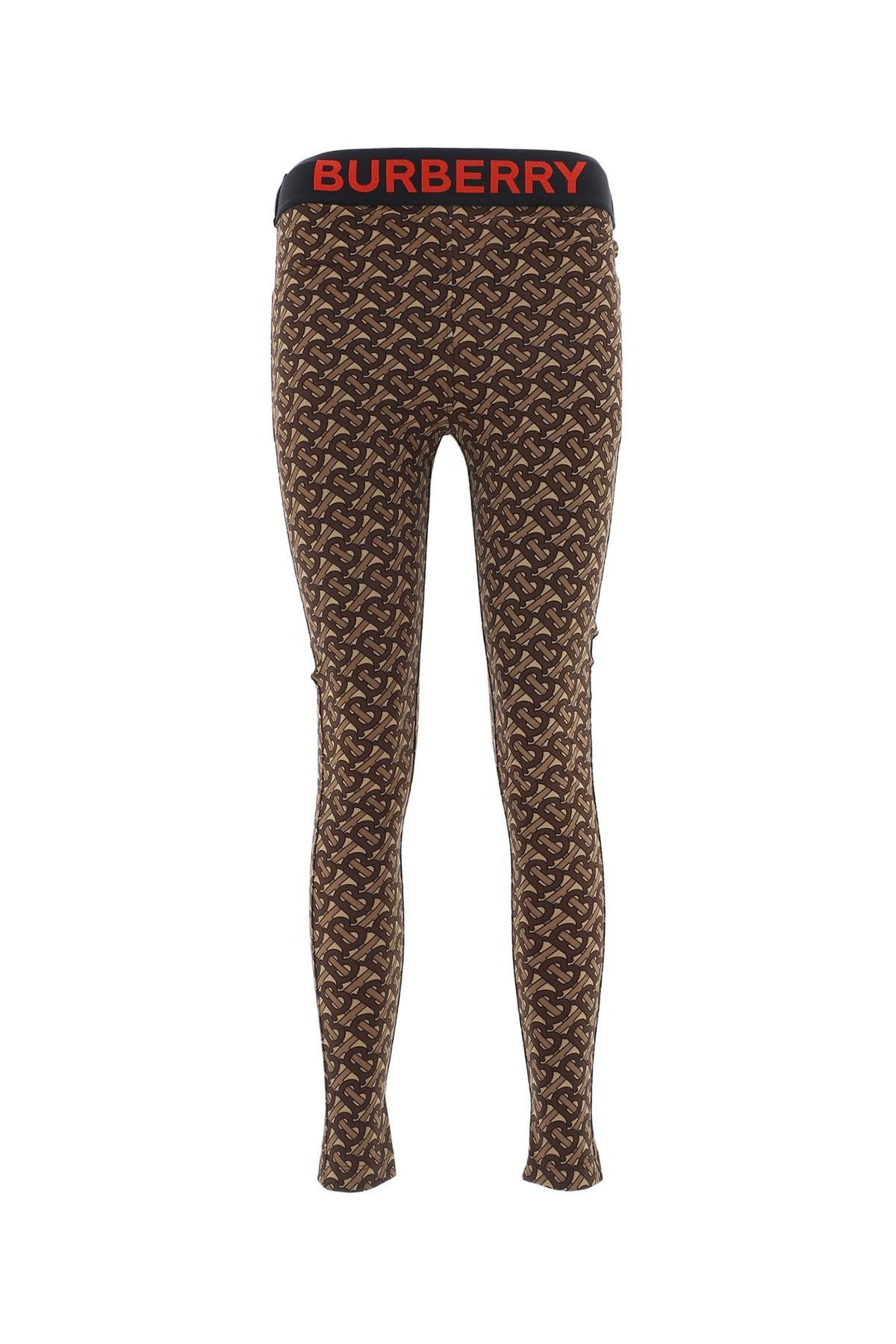 Burberry Synthetic Monogram Print Leggings in Brown Lyst