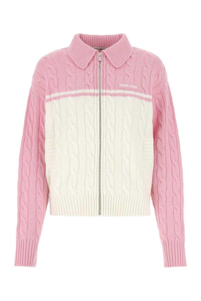 Miu Miu Two-tone Virgin Wool Ble in Pink | Lyst