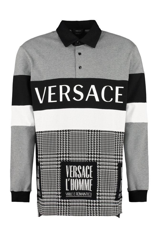 versace polo shirt long sleeve