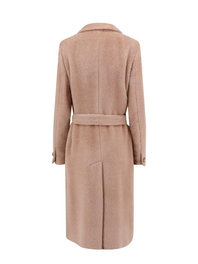 Tagliatore single-breasted alpaca wool midi coat - Black