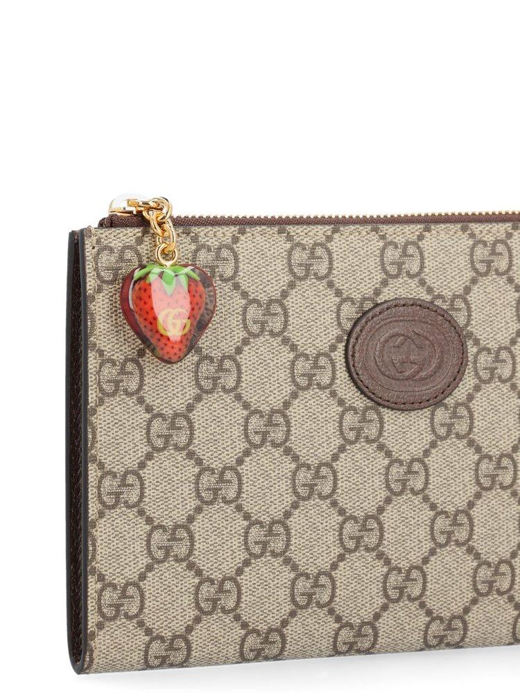 Gucci GG Marmont Clutch Hibiscus Red in Calfskin with Antique Gold-tone - US