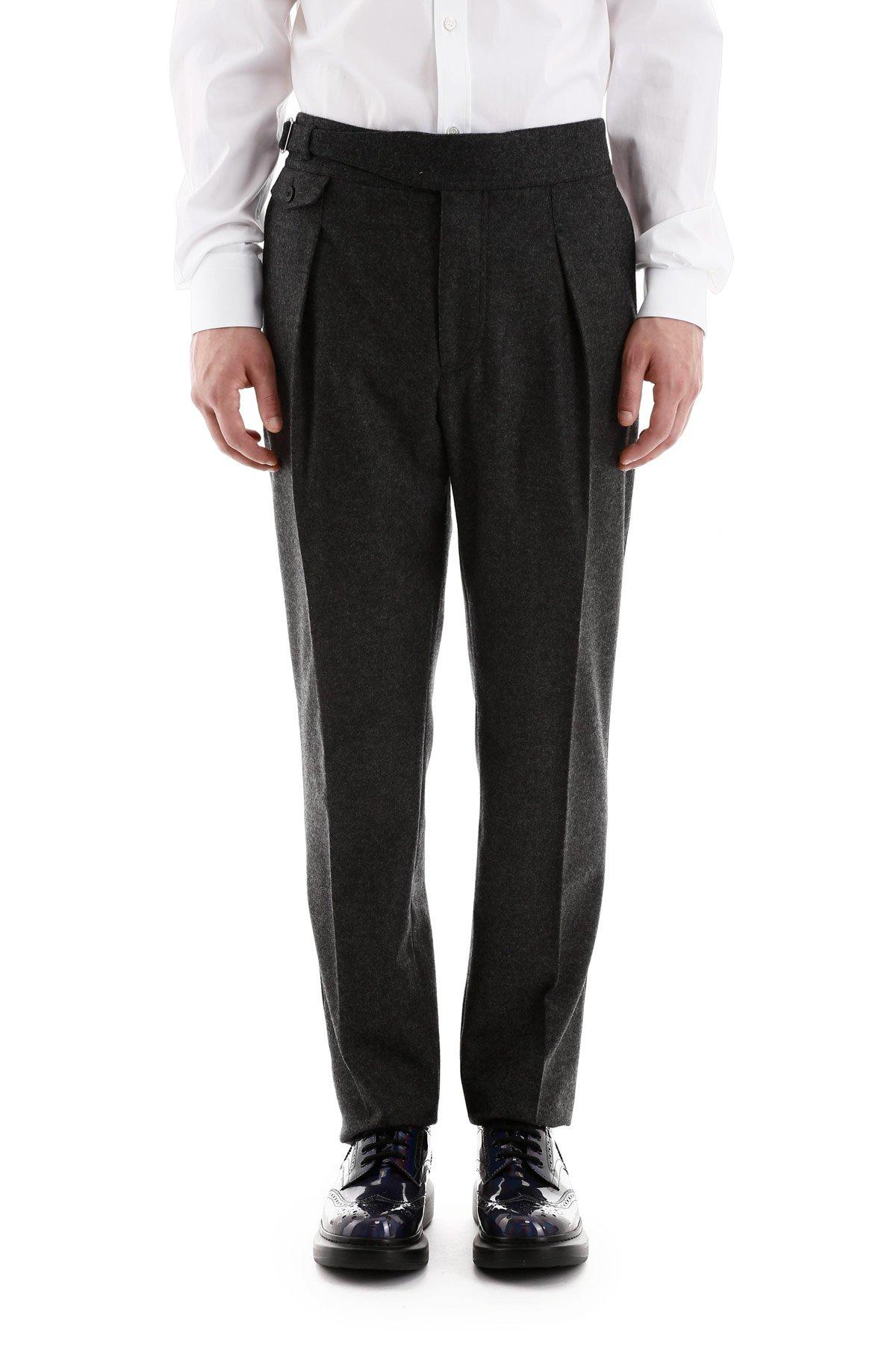 Alexander McQueen Wool Straight Leg Trousers in Grey (Gray) for Men ...