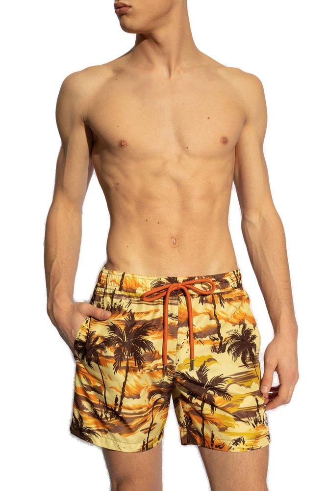 Yellow moncler online swim shorts