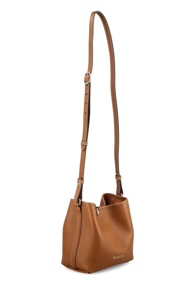 バッグ・カバンその他 GUCCI Mini GG Emblem bucket bag brown Gucci Gg Emblem Mini Bucket Bag in Brown | Lyst