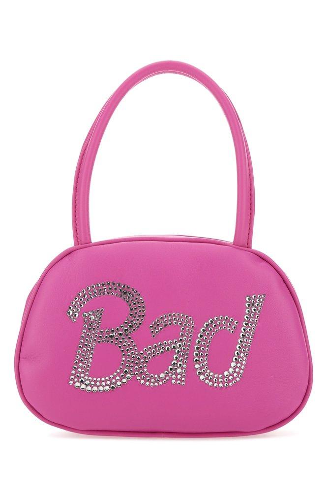AMINA MUADDI Bad Embellished Top Handle Bag in Pink | Lyst