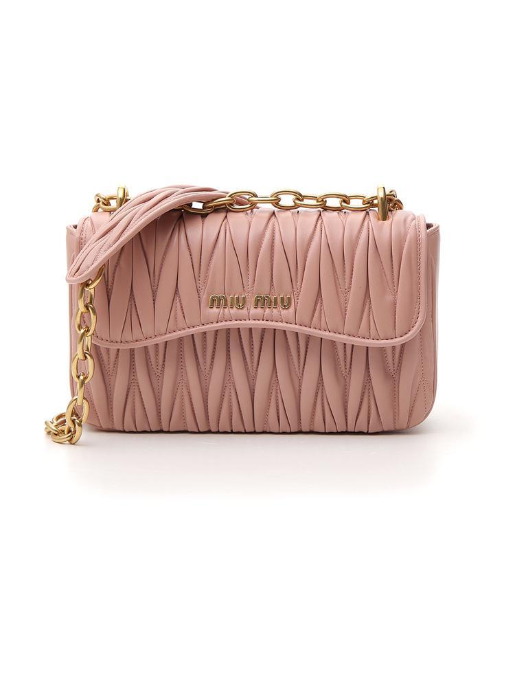 Miu Miu Matelassé Chain Shoulder Bag in Pink Lyst