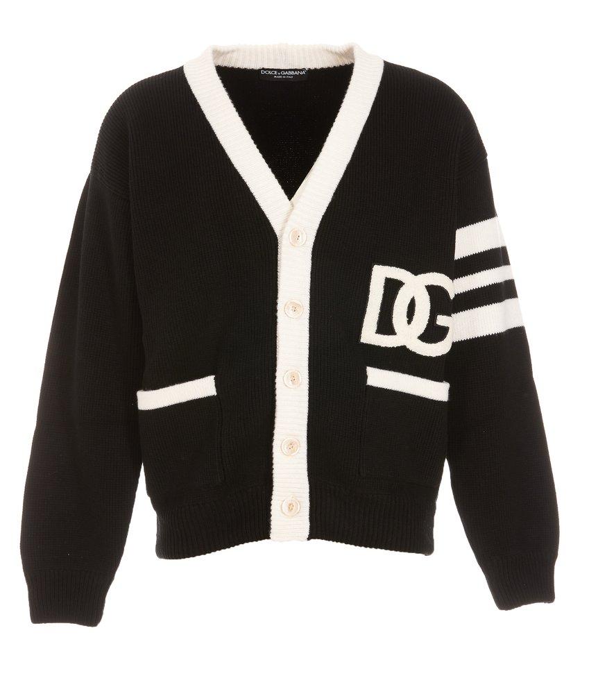 Dolce \u0026 Gabbana Men's DG Logo Cardigan - Black - Cardigans