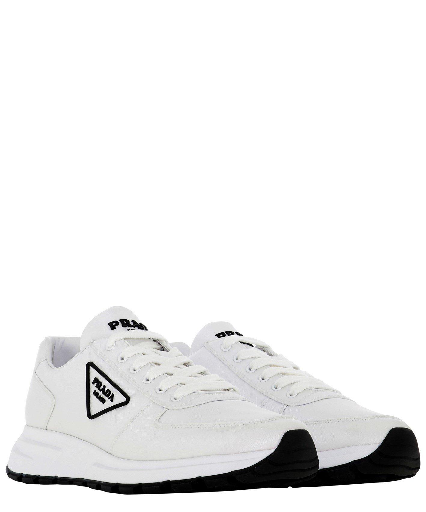 Prada Synthetic Prax 01 Logo Plaque Lace-up Sneakers in White for Men