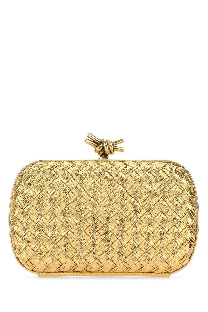Bottega Veneta Woven-Chain Knot Minaudiere, Gold  Bridal bag, Woven chain, Bottega  veneta handbag