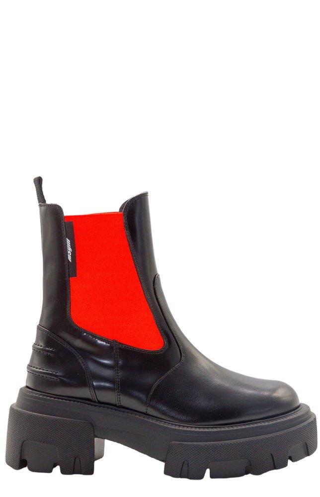 MSGM Round Toe Chunky Chelsea Boots in Black | Lyst