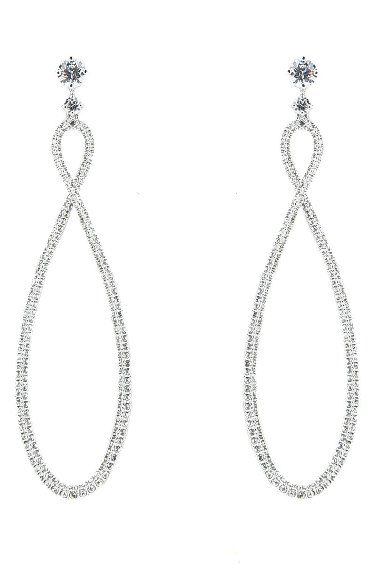 Swarovski Infinity Drop Hoop Earrings in Metallic | Lyst