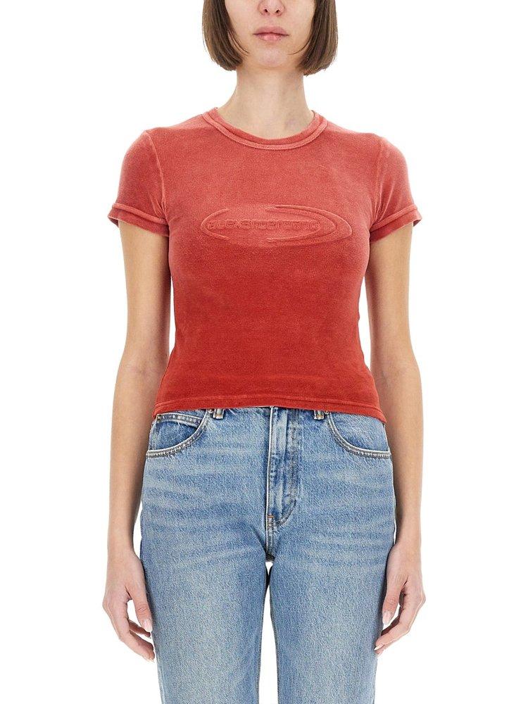 【Alexander Wang】 ベルベットベイビーTシャツ レッド ロゴ Red Alexander Wang Clothing for Women | Lyst