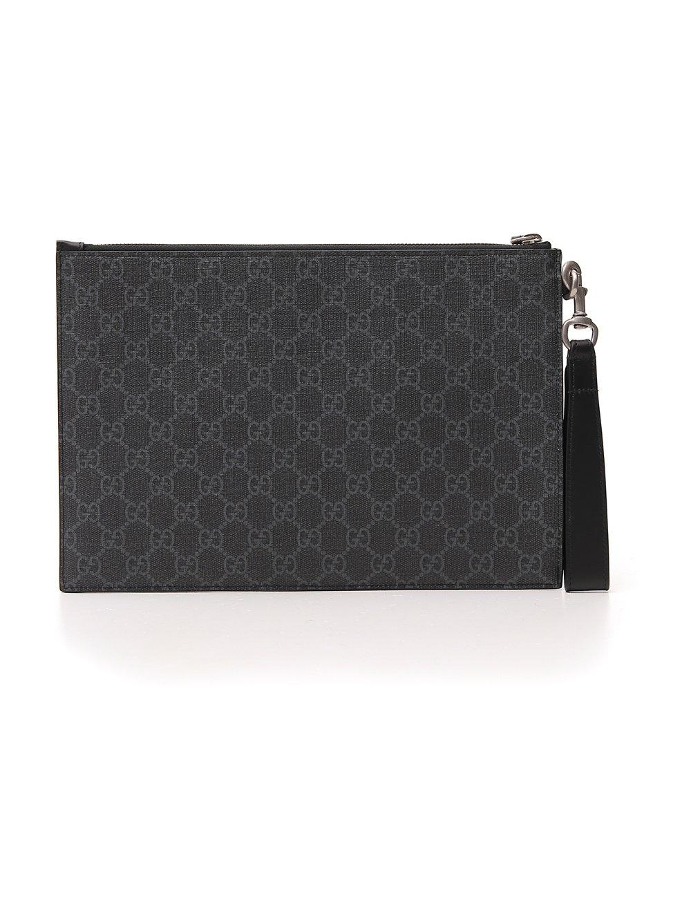 Gucci Canvas GG Supreme Kingsnake Pouch in Black for Men | Lyst