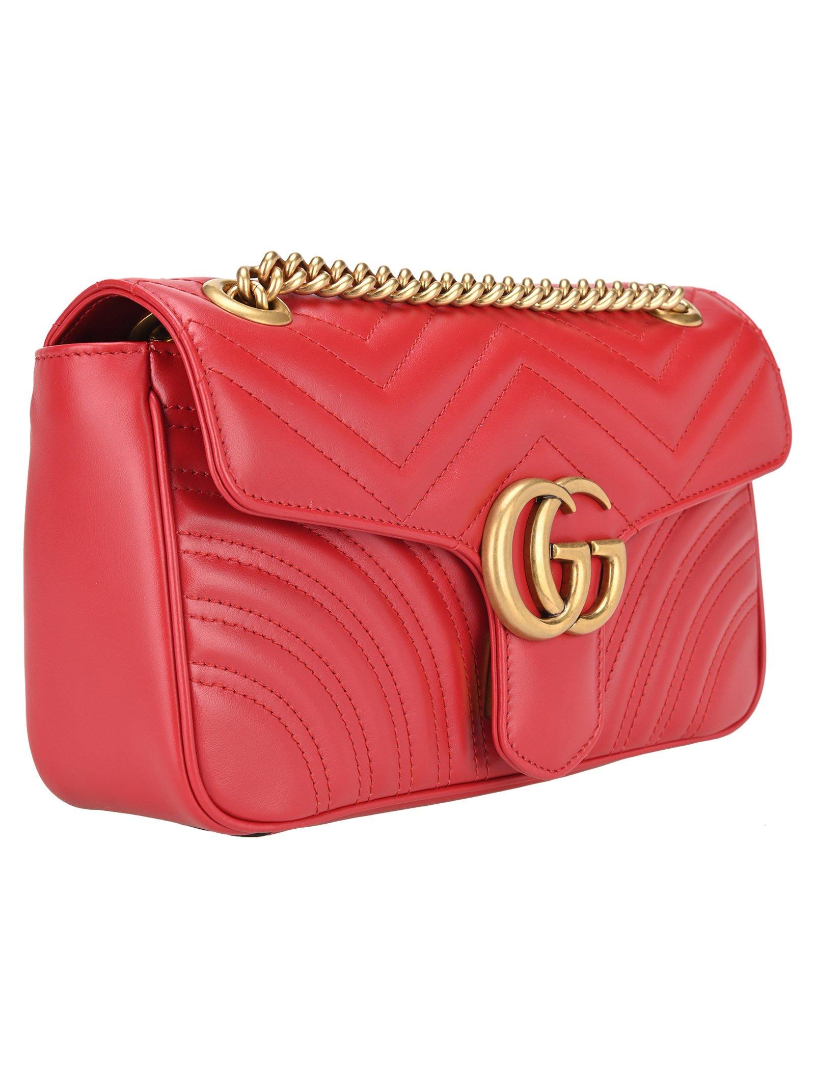 gg marmont small matelassé shoulder bag pink