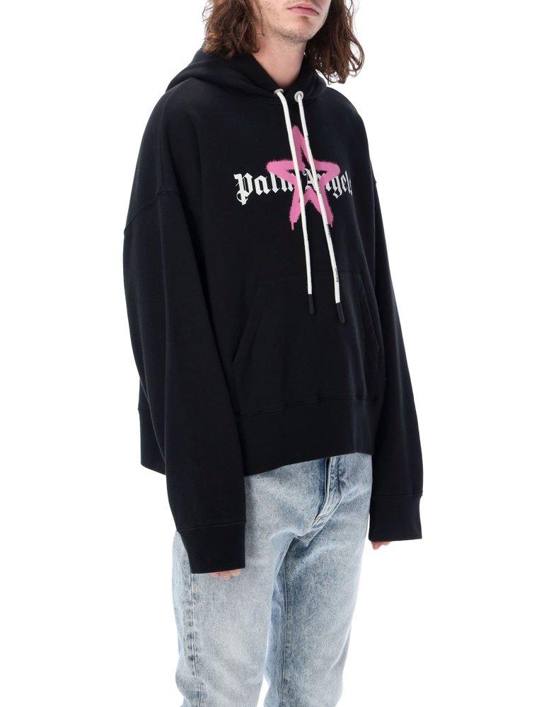 Palm Angels Star Sprayed Over Hoodie in Black for Men | Lyst