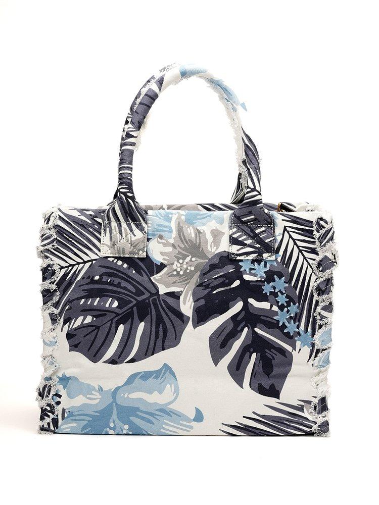 Pinko Flora-printed Top Handle Bag in White