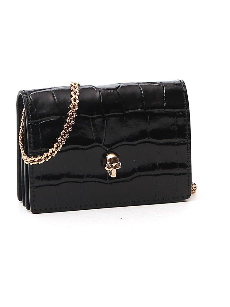 McQueen Skull Chain Wallet in Black | Lyst Canada