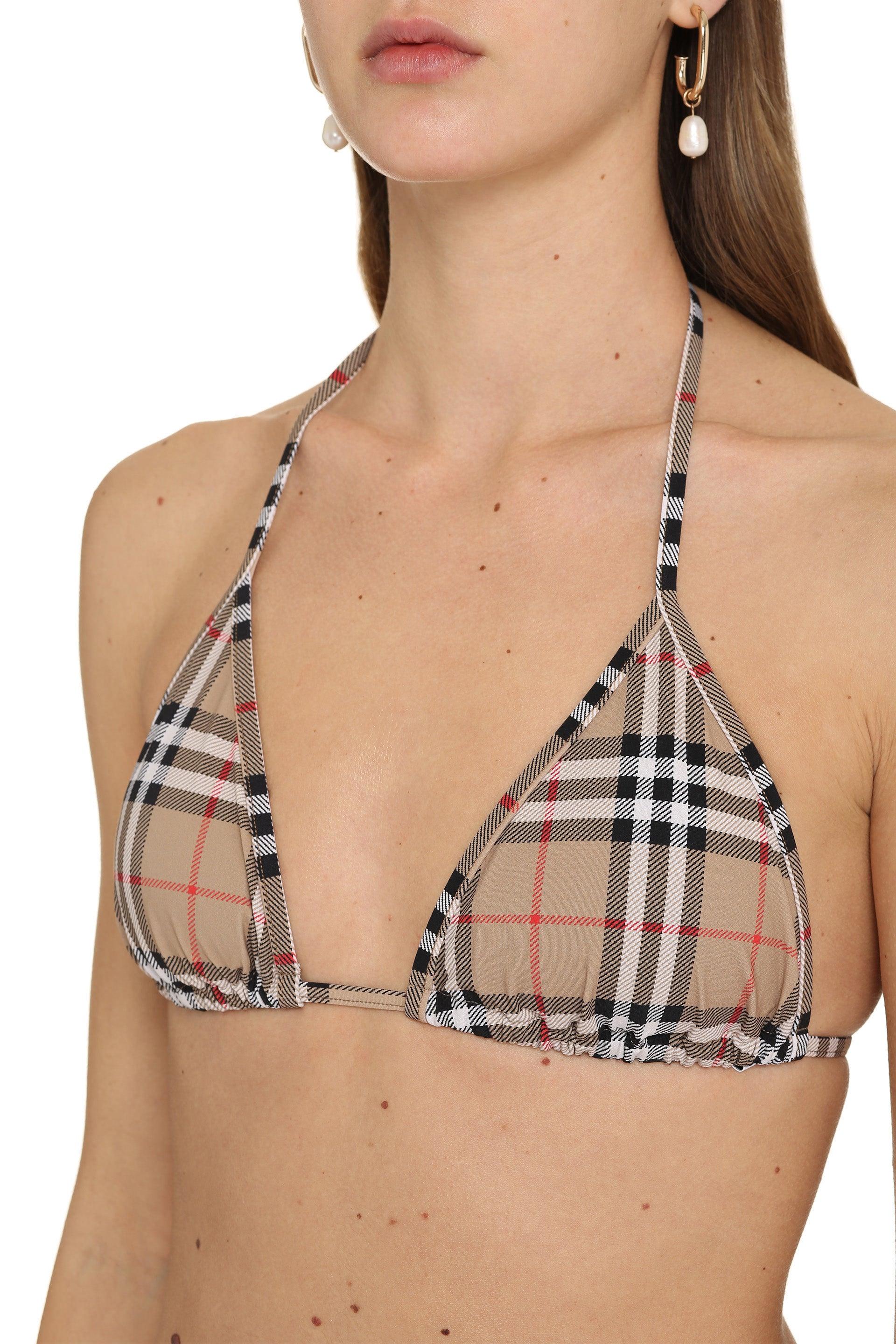 Burberry Bikini With Triangle Bra in Natural | Lyst