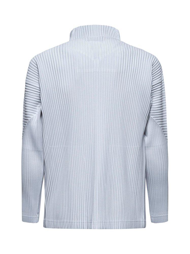 Homme Plissé Issey Miyake Pleated Zip-Up Jacket in Blue for Men | Lyst