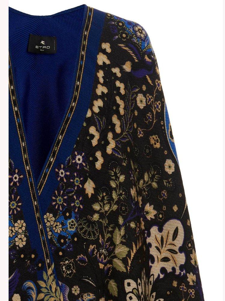- Save 23% Etro Wool Printed Cape in Nero Womens Clothing Coats Capes Blue 