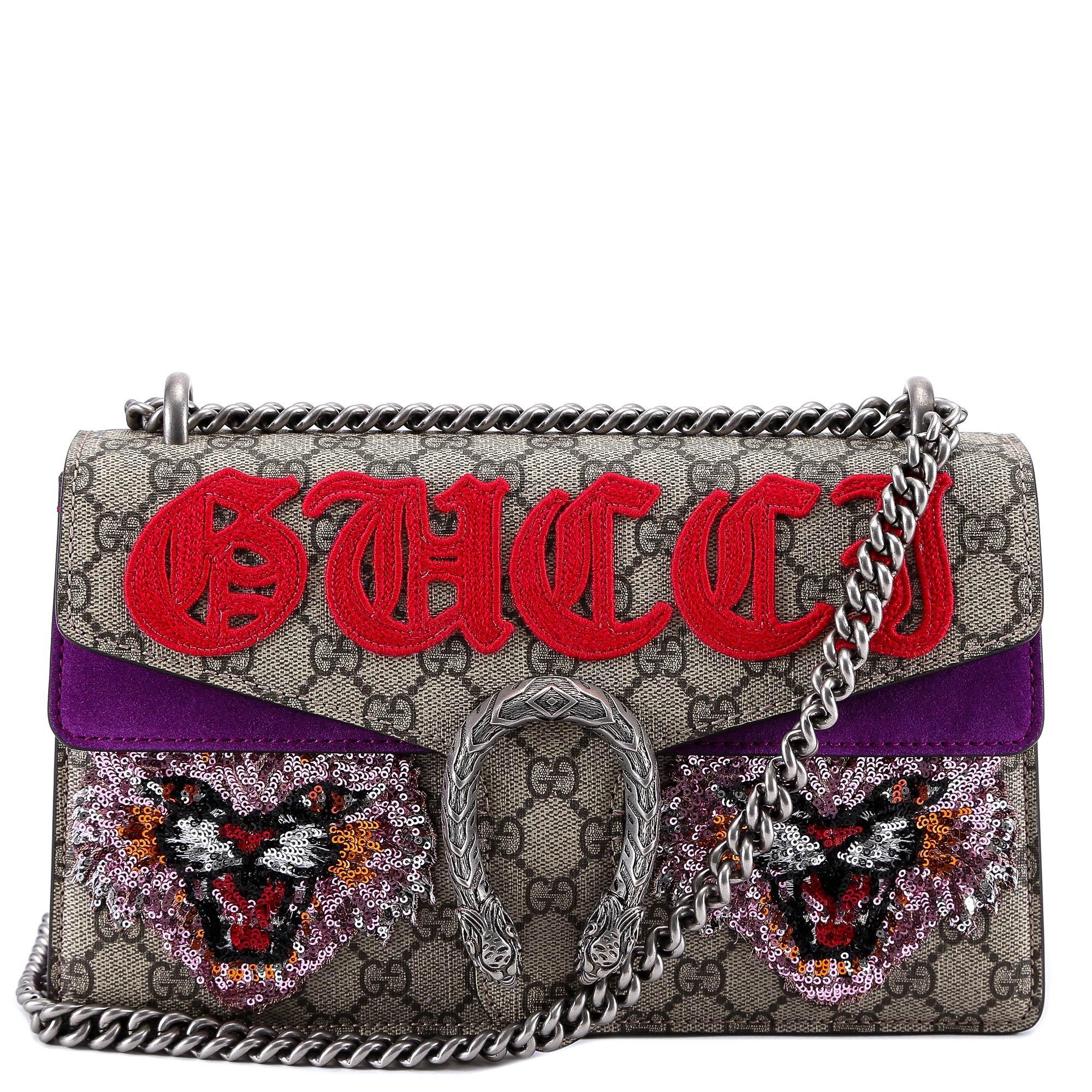 Gucci Dionysus GG Supreme Chain Strap Shoulder Bag in Red | Lyst